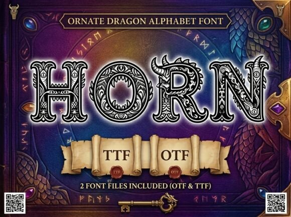 Horn: The Dragon Alphabet Font for Epic Fantasy Design